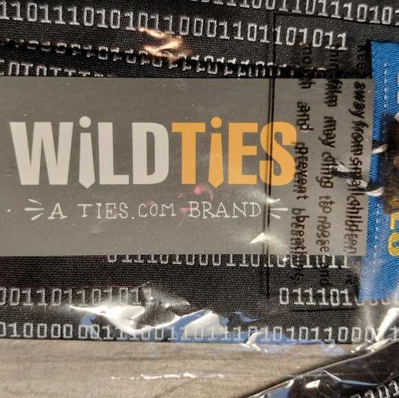 Wild Ties - Black Tie With White Numbers Says "Ties Suck" In Binary Code - Picture 3 of 4